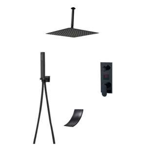 Zestaw prysznicowy Blackswan M3.11 Smart, matowy czarny, 40 cm - Zestaw prysznicowy