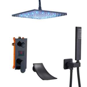 Set tuš slavine, Blackswan, tip M3.16 LED, mat crni model, veličina 40 cm 102641982 - Set za tuširanje