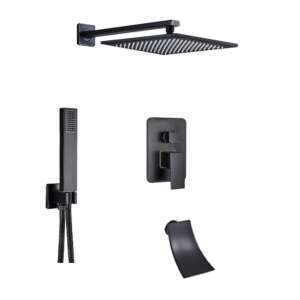 Blackswan M3.17 antik schwarzes Duschset, beinhaltet Duschkopf, Handbrause und Wandhalterung - Brausegarnitur