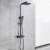 Blackswan M80.1 thermostatic shower set, matte black, 20 cm, installed in a bathroom