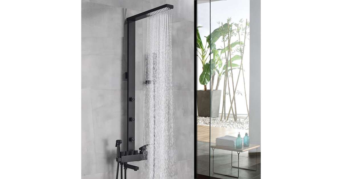 Blackswan Shower Panel, M52 type with 5 functions, matt black model, size 103 cm 102642077