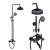 Blackswan M17.2 shower set, antique black, different angles