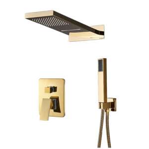 Sada sprchovej hlavice Blackswan M86, zlatá, 55 cm, s dažďovou sprchou, ručnou sprchou a batériou - Dom&záhrada