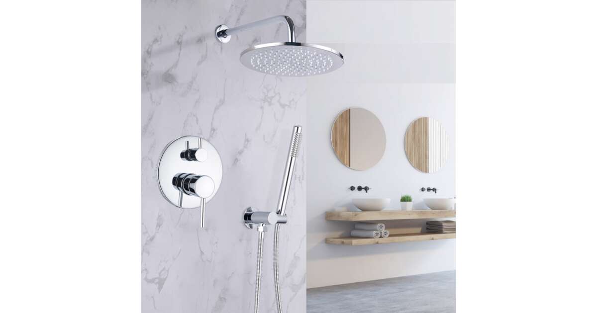 Blackswan Shower Set, M70.2 LED type, shiny chrome model, size 25 cm 102642236