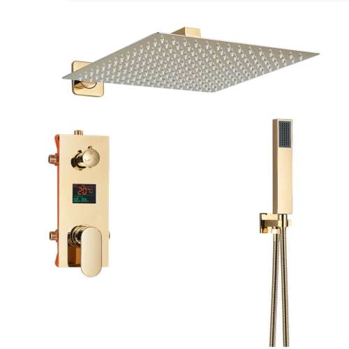 Blackswan Shower Set, M60.12 type, shiny gold model, 40 cm size