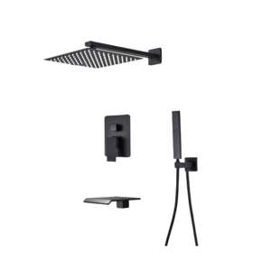 Set tuš slavine, Blackswan, tip M77.3, mat crni model slap, veličina 30 cm 102642281 - Set za tuširanje