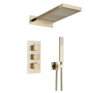 Zestaw baterii prysznicowej Blackswan, typ M11.8, model w kolorze matowego złota, rozmiar 55 cm 102642325 - Dom i ogród