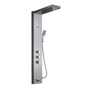 Sprchový panel Blackswan M1047 s termostatom a funkciou SPA, niklový model s batériou, 122 cm - Sprchová súprava