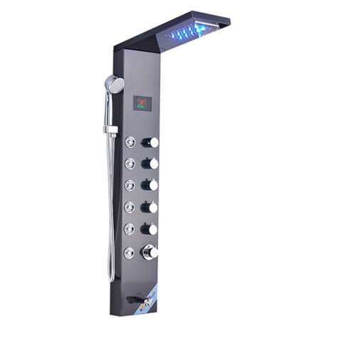 Tuš panel, Blackswan, tip M8007, crni model sa slavinom, digitalnim zaslonom, LED i SPA funkcijama, veličina 126 cm 102642447