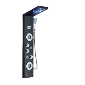 Blackswan M8019 shower panel with LED lights, digital display, waterfall spout and SPA functions, 114 cm - Shower set