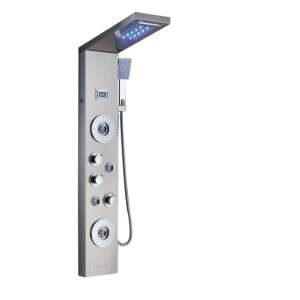 Sprchový panel, Blackswan, Typ M8019 niklový model s LED, digitálny displej, vodopádová batéria a funkcia SPA, veľkosť 114 cm 102642576 - Sprchová súprava