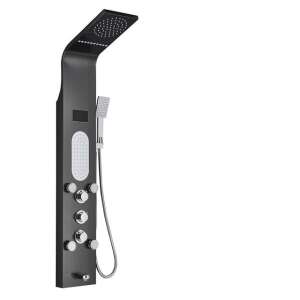 Черен душ панел Blackswan M8025 с LED осветление, цифров дисплей, ръчен душ и SPA функции, 112 cm - Дом и градина