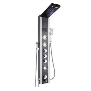 Blackswan M9006 shower panel with LED lights, digital display, faucet, bidet shower and SPA functions, 125 cm - Shower set