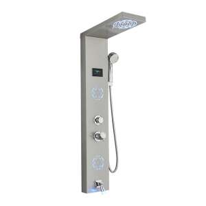 Blackswan M9008 Brushed Nickel Shower Panel with LED Lights and Digital Display - Shower set