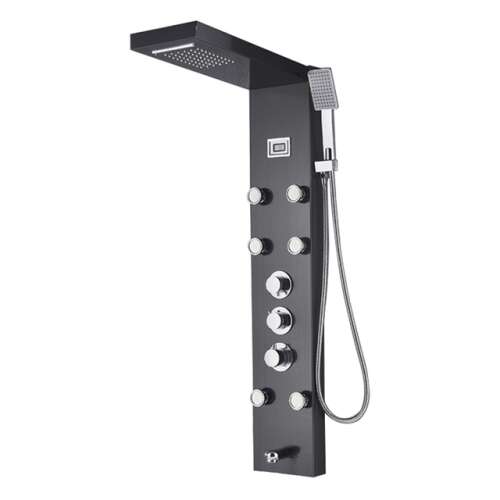 Tuš panel, Blackswan, tip M1258, crni model s LED-om, digitalnim zaslonom, slavinom i SPA funkcijama, veličina 121 cm 102642642