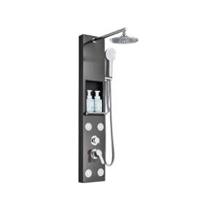 Blackswan M7001 shower panel with rainfall shower head, handheld shower, shelf, and spa jets - Shower set