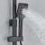 Blackswan M115 shower column shower head close-up, black