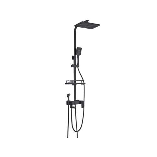 Blackswan M115 Shower Column, Black model with digital display, hand shower and bidet function, 116 cm