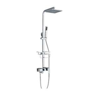 Blackswan M129 Chrome Shower Column with Adjustable Shower Head, Hand Shower, Shelf and 4-Way Control - Shower set