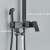 Blackswan M130 shower column, close-up of the mixer valve with 4-way water outlet and rotatable handheld shower holder