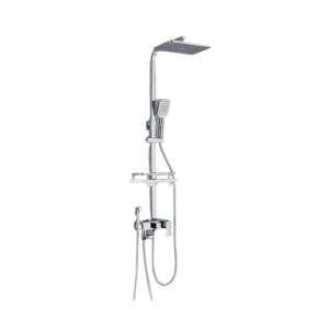 Blackswan M131 shower column with adjustable chrome model, movable faucet, high-pressure shower head and shelf, 29 cm - Shower set