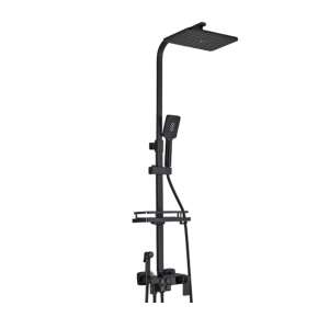 Blackswan M137 shower column with thermostatic control, adjustable black model, with handheld shower head, high pressure shower head and digital display, size 110 cm - Shower set