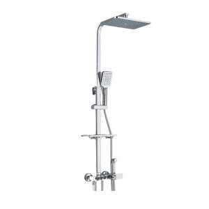 Blackswan M146 shower column, chrome, with thermostatic mixer, hand shower, and shelf - Shower set