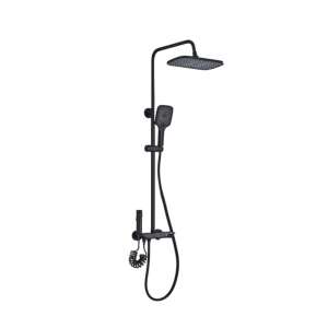 Kolumna prysznicowa, Blackswan, typ M166, regulowany model czarny, z ukrytym kranem i prysznicem ciśnieniowym, rozmiar 120 cm 102643035 - Zestaw prysznicowy