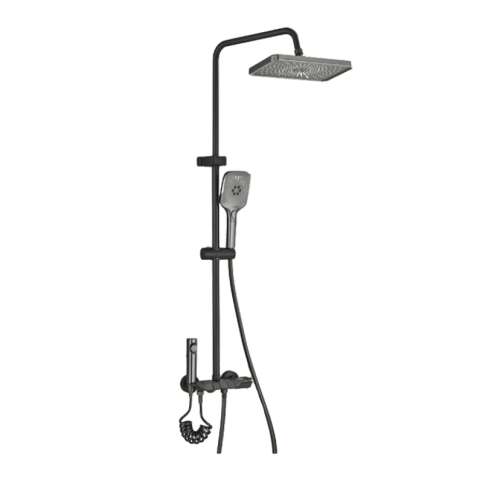 Blackswan M168 Dusch Säule, anthrazitgrau, mit verdecktem Hahn und Handbrause, 120 cm