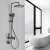 Blackswan M169 shower column in use, black, with LCD display, hidden faucet and hand shower, 120 cm
