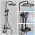 Blackswan M169 shower column, black, with LCD display, hidden faucet and hand shower, 120 cm, close-up