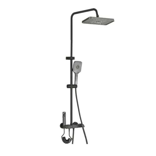 Coloană de duș Blackswan M171 cu model gri antracit reglabil, ecran LCD, robinet ascuns și duș de înaltă presiune, dimensiune 120 cm