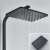 Blackswan M173 shower column, black, big rainfall shower head