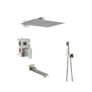 Set tuš armature, Blackswan, tip M175, model mat nikl, s trosmjernom i pomičnom slavinom, veličina 30 cm 102643078 - Set za tuširanje