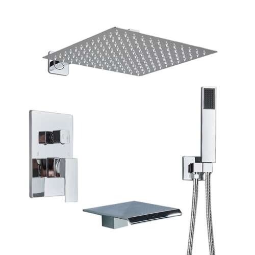 Blackswan Shower Set, M183 type, chrome model, 3-way and waterfall tap, size 30 cm