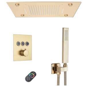 Blackswan M185 Matt Gold Shower Set with Remote Control and LED Lighting - Shower set