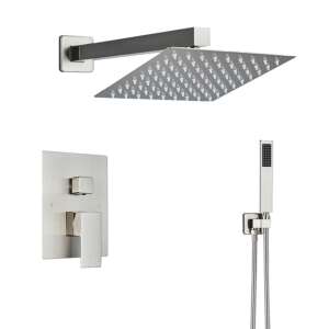 Set de duș Blackswan M186 cu 2 căi, cu duș de formă pătrată, finisaj nichel - Set de duș