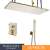 Blackswan Type M200 Matt Gold Shower Set with Ceiling Mounted LED Rainfall Shower Head, Hand Shower, and Thermostatic Mixer