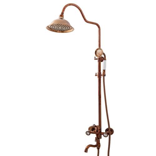 Tuš stup, Blackswan, tip M202, model ružičastog zlata, s 3 noge, tuš glavom i keramikom, veličina 120 cm 102643225