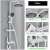 Blackswan M209 shower column, white, 4 functions, high pressure shower head, 116 cm, with shelf and hand shower