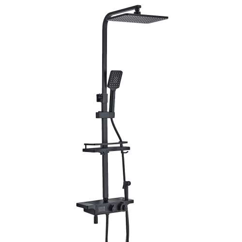 Blackswan M212 4-cestný termostatický sprchovací systém s LCD displejom, matná čierna povrchová úprava