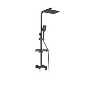 Tuš stup, Blackswan, tip M221, mat crni model, s 3-smjernim SPA ručnim tušem i skrivenom armaturom za namještaj, veličina 116 cm 102643277 - Set za tuširanje