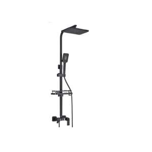 Blackswan M222 shower column, matte black, 3-way thermostatic, with SPA hand shower and concealed mixer, 116 cm - Shower set