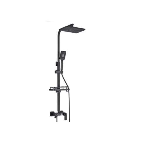 Blackswan M222 shower column, matte black, 3-way thermostatic, with SPA hand shower and concealed mixer, 116 cm