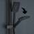 Blackswan M222 shower column, matte black, 3-way thermostatic, with SPA hand shower and concealed mixer, 116 cm, showing hand shower