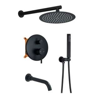 Sprchová batéria, Blackswan, Typ M255, matný čierny model s otočným výtokom, veľkosť 30 cm