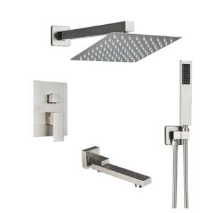 Blackswan M268 Duschset, matt Nickel, 3-Wege-Mischer, 30 cm - Brausegarnitur