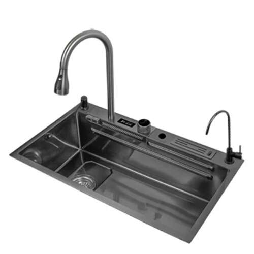 Chiuvetă de bucătărie Blackswan Type F1 cu robinet integrat, afișaj digital și robinet cu apă filtrată