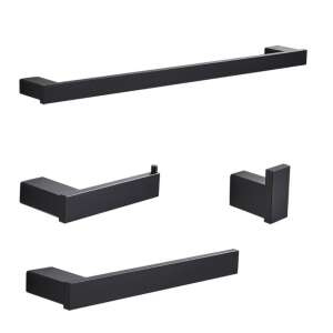 Set de accesorii pentru baie Blackswan, tip M1, 4 buc., negru mat, 61,5 cm - Accesorii baie