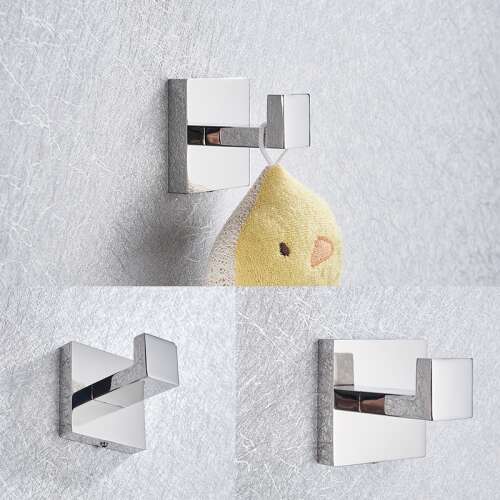 Set de accesorii pentru baie Blackswan, tip M7, 4 bucăți, crom, cârlige pentru prosoape